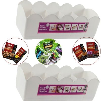 Pojemnik wielofunkcyjny dzielony na przyprawy kosmetyki 2 sztuki