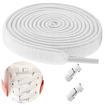 Sznurówki bez wiązania elastyczne gumowe do butów 100 cm białe