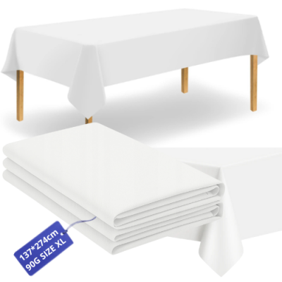 Obrus jednorazowy PEVA 137x274 cm biały