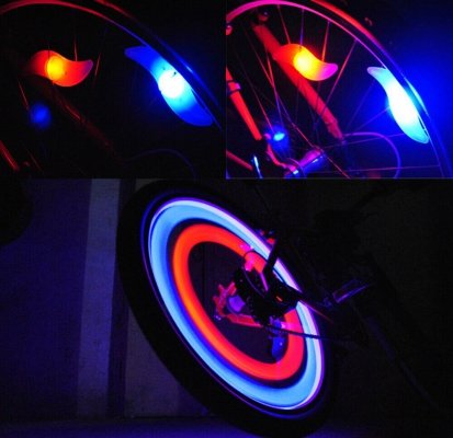 Nakładki świecące led na szprychy rowerowe 4 sztuki