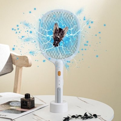 Elektryczna łapka na komary i muchy 2500V – packa USB rakieta na owady