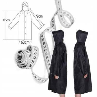 Płaszcz przeciwdeszczowy na zatrzaski czarny