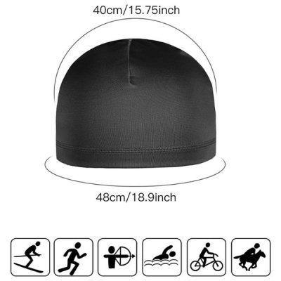 Czapka czarna do biegania sportowa elastyczna