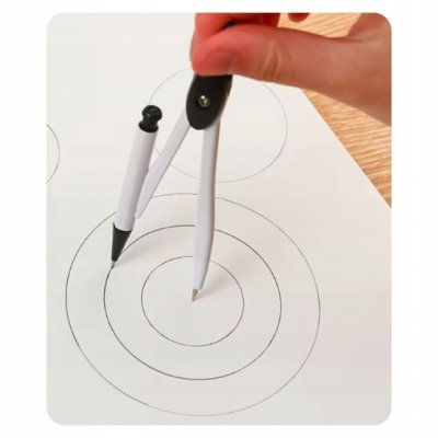 Zestaw geometryczny 8w1 z cyrklem linijką i kątomierzem