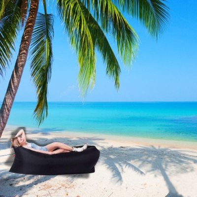 Sofa Lazy Bag czarny materac dmuchany