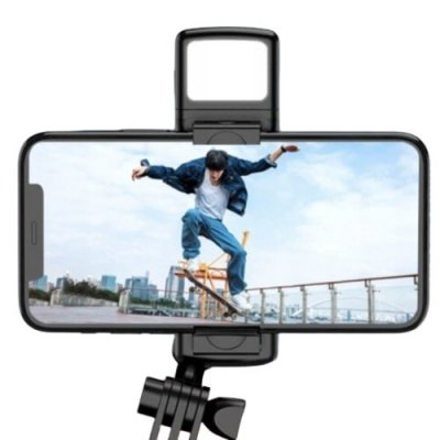 Kij do selfie z lampą statyw pilot bluetooth