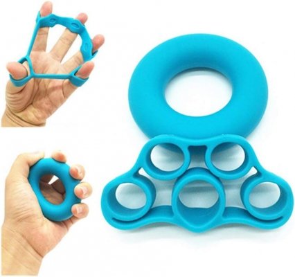 Zestaw do ćwiczeń palców dłoni kółka i gumy w woreczku