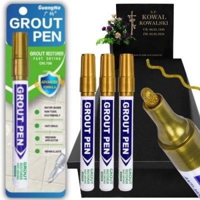 Marker do renowacji nagrobków złoty wodoodporny trwały okrągła końcówka