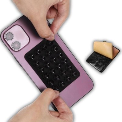 Przyssawka do telefonu silikonowa czarna – uchwyt na etui