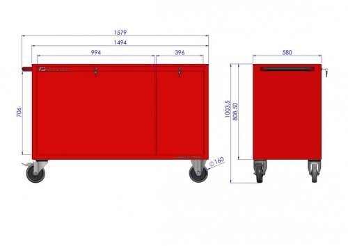 Wózek warsztatowy MEGA z 11 szufladami PM-213-23