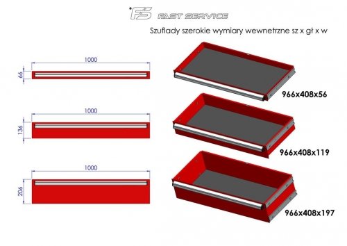 Nadstawka wózka MEGA z 6 szufladami PNM-153-53