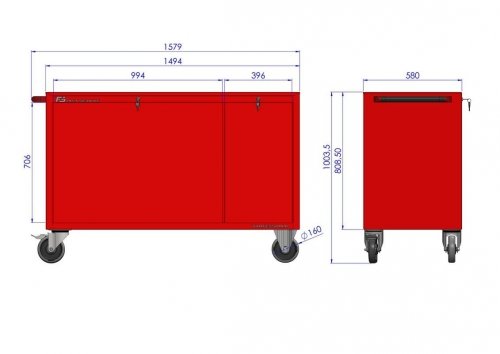Wózek warsztatowy MEGA z 18 szufladami PM-210-16