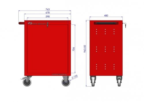 Wózek narzędziowy z 5 szufladami P-221