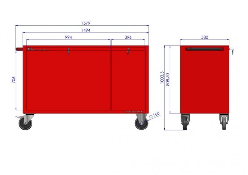 Wózek narzędziowy MEGA z 16 szufladami PM-210-14