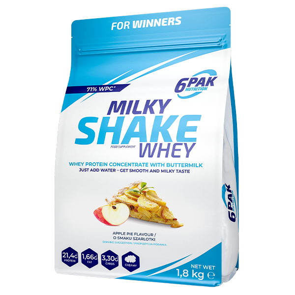 6PAK Milky Shake Whey 1800 g Apple Pie/Szarlotka