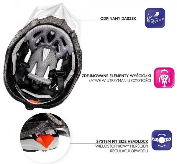Kask Rowerowy Meteor MV29 Drizzle L 58-61 cm Czarno-Różowy
