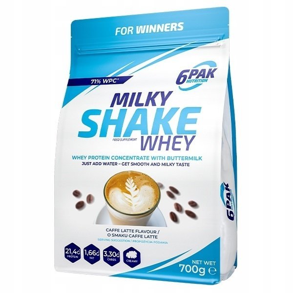 6PAK Milky Shake Whey 700g Caffe Latte