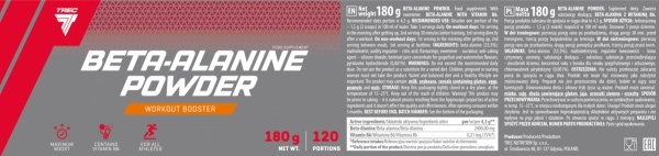Informacja żywieniowa  Beta-Alanine Powder Trec 180g Arbuz
