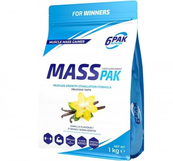 6PAK Nutrition Mass PAK 1000g Wanilia