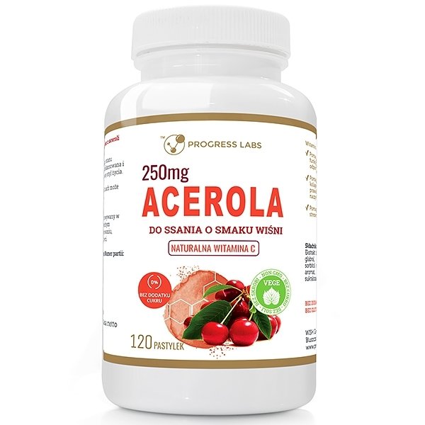 Acerola 250mg Naturalna Witamina C do Sssania 120tabl. Progress Labs