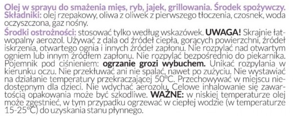 KFD Cooking Spray Czosnkowy 201g-opis