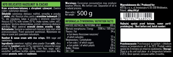  informacja żywieniowa Krem Laskowy z Chrupkami KFD Delicates 500g