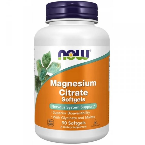 Now Foods Magnesium Citrate Cytrynian Magnezu 90 kap. Energia