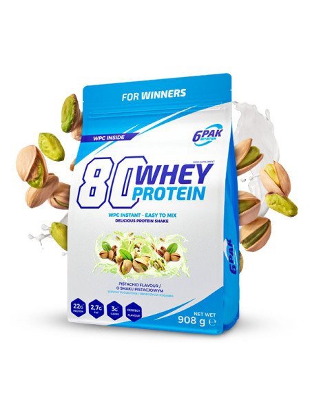 6Pak 80 Whey Protein 908g Pistacje