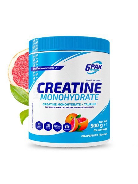  6PAK Creatine Monohydrate 500g Grejpfrut