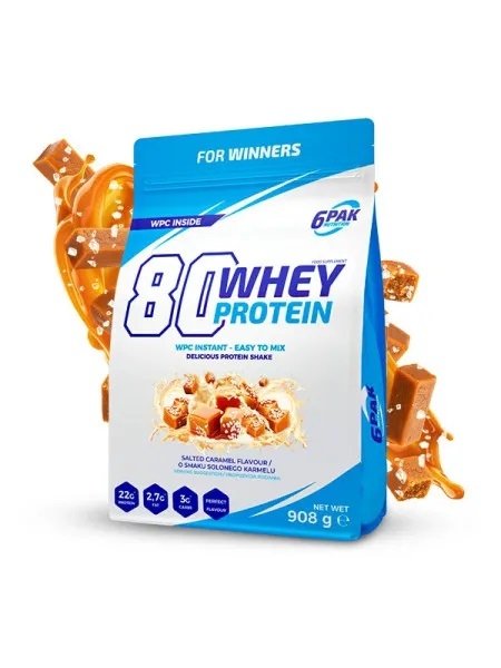 6Pak 80 Whey Protein 908 g Słony Karmel