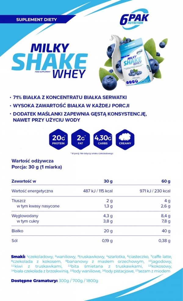 6PAK Milky Shake Whey