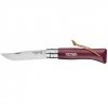 Nóż Opinel Colorama 08 inox grab bordowy z rzemieniem