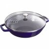 Wok żeliwny Z Pokrywką 30 Cm, Niebieski Staub