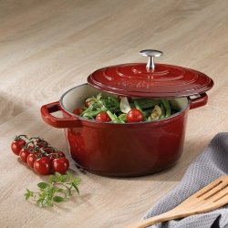 KELA-Garnek żeliwny +pokrywa 2,5 l czerwony Calido