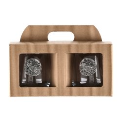 Szklanki do whisky Golden Fox Diamond Deer Gold zdobione odlewanym elementem 2 szt.
