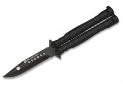 Nóż motylek K25 02131 Balisong Black