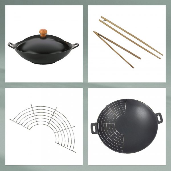 KELA-Zestaw wok żeliwny 36cm +akcesoria 5el. Asia