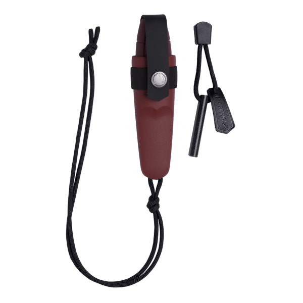 Nóż Morakniv Eldris (S) z zestawem przetrwania (krzesiwo + paracord) - Czerwony