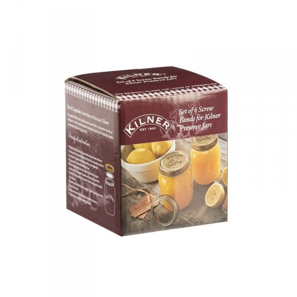 Kilner  Zestaw 6 nakrętek do słoików, Preserve Jars