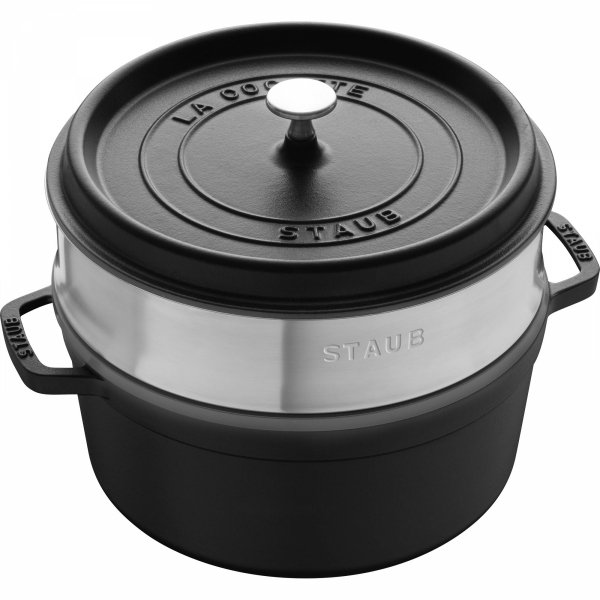 Garnek żeliwny Okrągły Z Wkładem 5.2l Czarny La Cocotte Staub