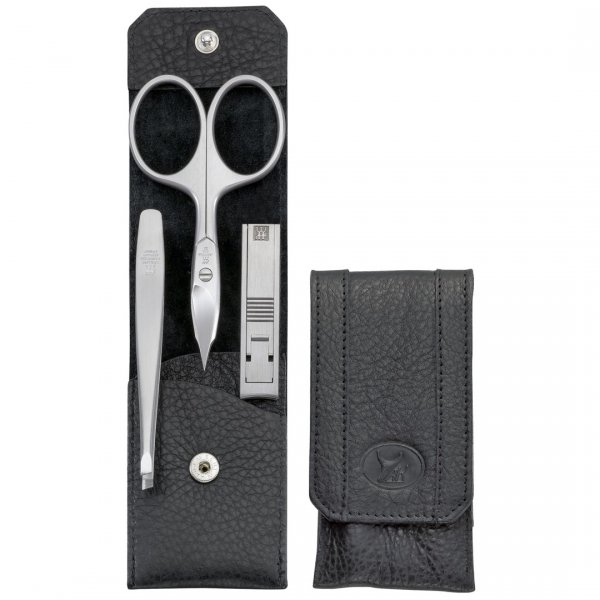 ZWILLING TWINOX Zestaw podróżny - czarne skórzane etui, 3 elementy