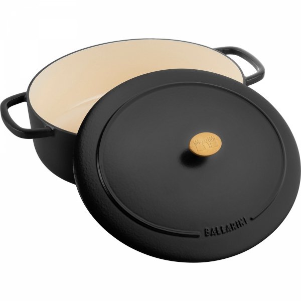 Garnek żeliwny Owalny 6.5l Czarny Bellamonte Ballarini