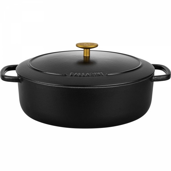 Garnek żeliwny Owalny 4.5l Czarny Bellamonte Ballarini
