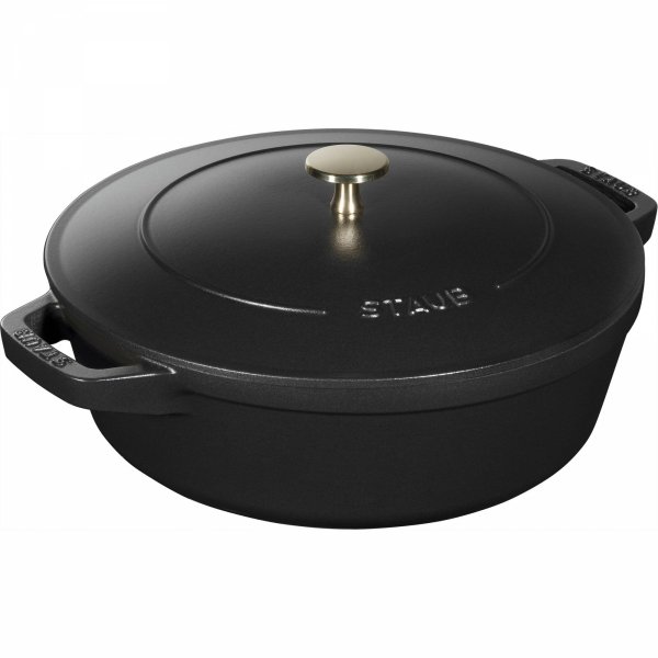 Zestaw 3 Naczyń + Pokrywka 24 Cm Czarny Staub