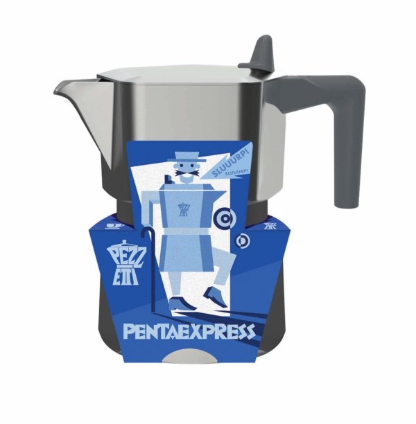 PEZZETTI PENTAEXPRESS Aluminiowa Kawiarka (3 Filiżanki) - Srebrny Pentaexpress