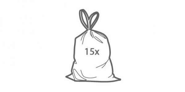 Worki na odpady z taśmą ściągającą CLEAN KIT 60 l, 15 szt.