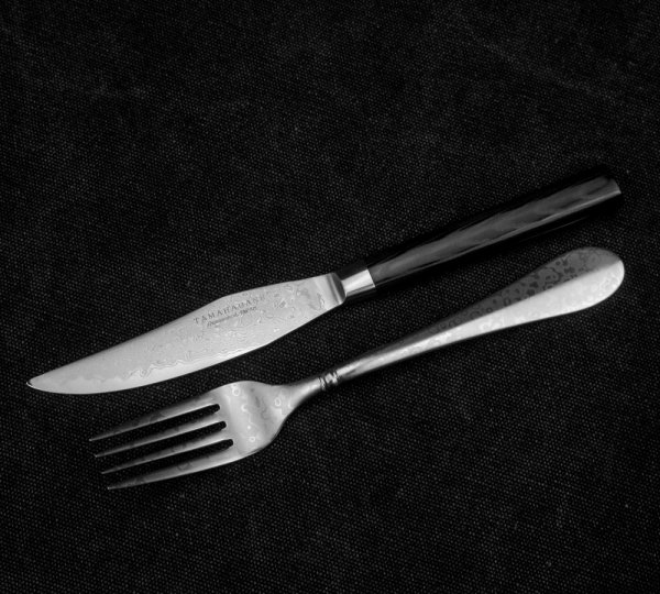 Tamahagane Kyoto Nóż + widelec do steków