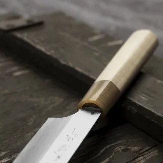 Hideo Kitaoka Aogami#2 Satin Damascus Nóż Yanagiba 27 cm
