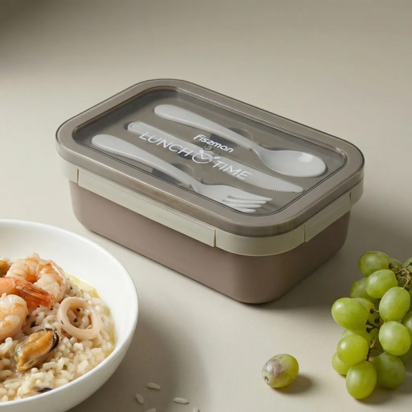 Lunch box Fissman 800 ml z 2 komorami i stalowym pojemnikiem