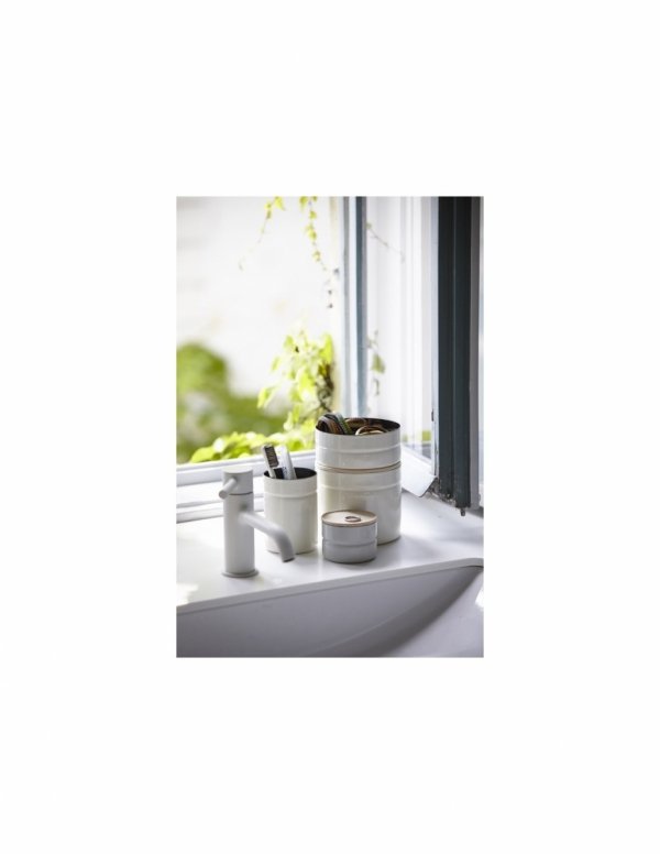 RIESS - Pojemnik kuchenny niski z drewnianą pokrywą 0,6l Light Grey